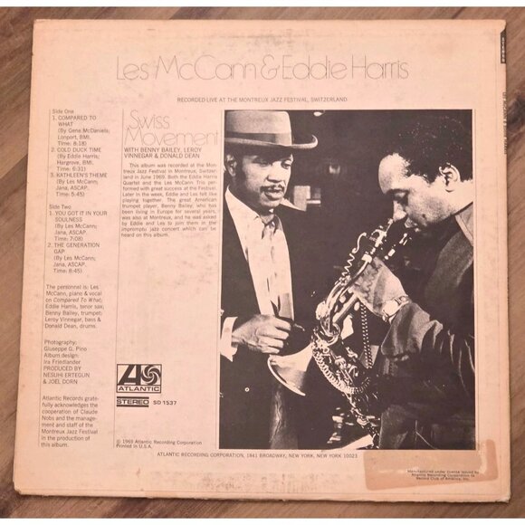 Les McCann & Eddie Harris - Swiss Movement Atlantic SD1537 Montreux Jazz LP - Picture 7 of 7